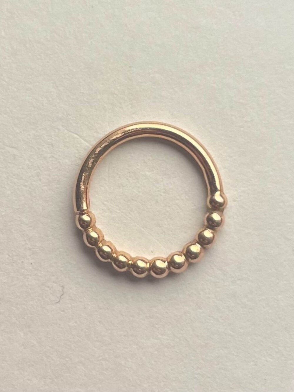 BVLA 14k rose gold Oaktier 16g 12mm seam ring